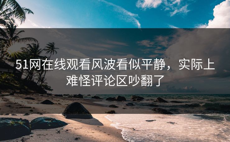 51网在线观看风波看似平静，实际上难怪评论区吵翻了