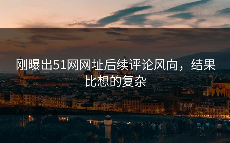 刚曝出51网网址后续评论风向，结果比想的复杂