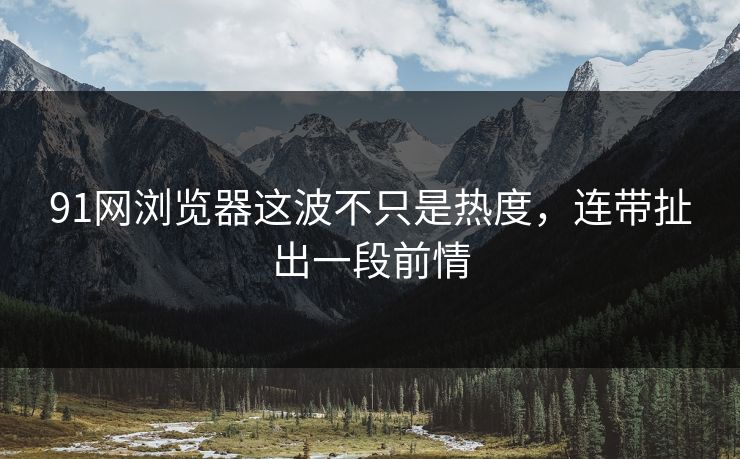 91网浏览器这波不只是热度，连带扯出一段前情