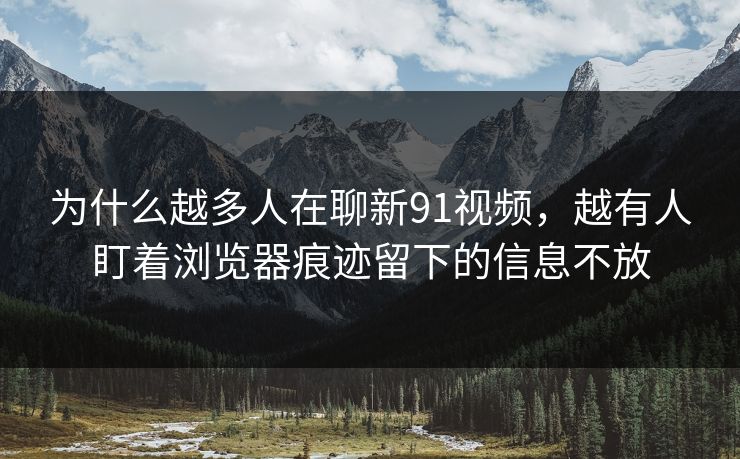 为什么越多人在聊新91视频，越有人盯着浏览器痕迹留下的信息不放